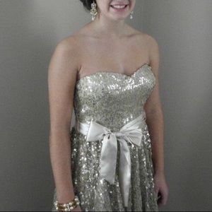 Champagne short formal dress